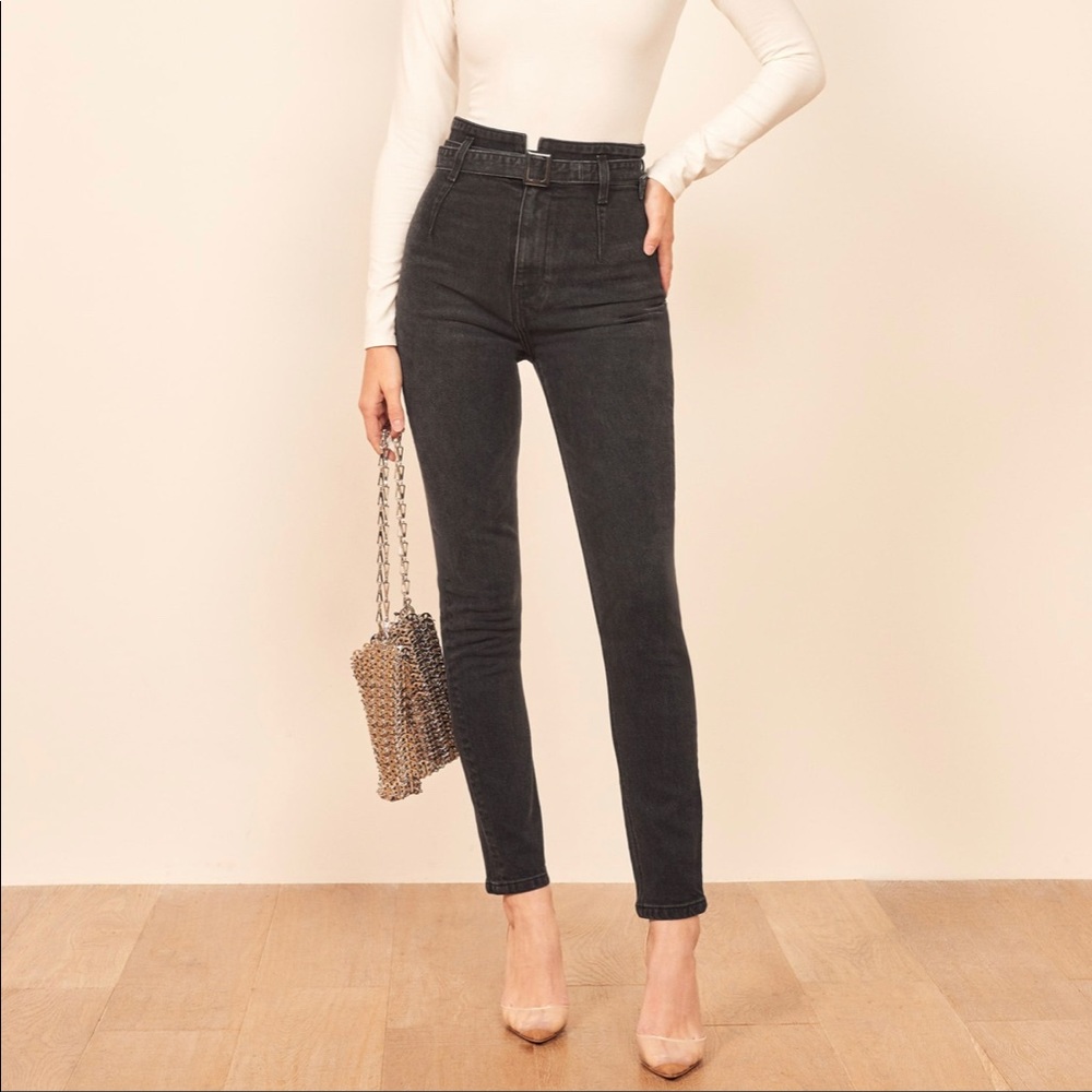 Reformation Kayo High & Skinny Black Jeans NWT
